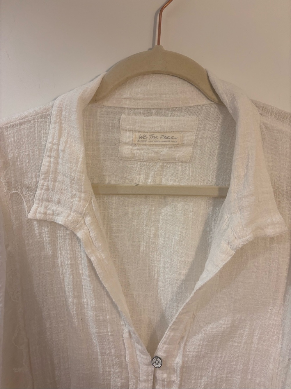Free People White Gauze Button-Front Shirt - Picture 2 of 4